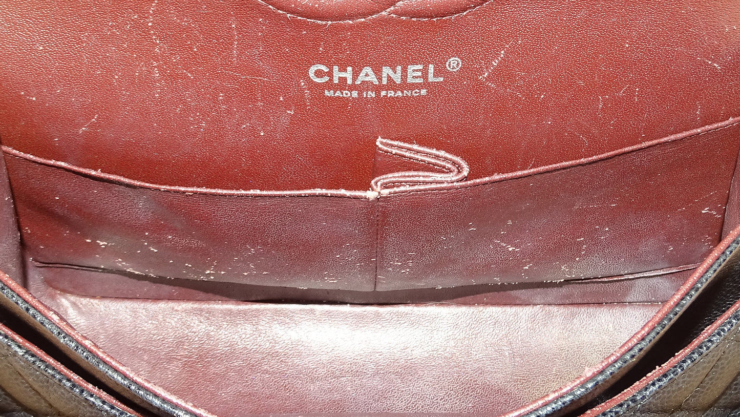 Chanel Classic Double Flap Medium Black Caviar With Silver Hardwear 2013