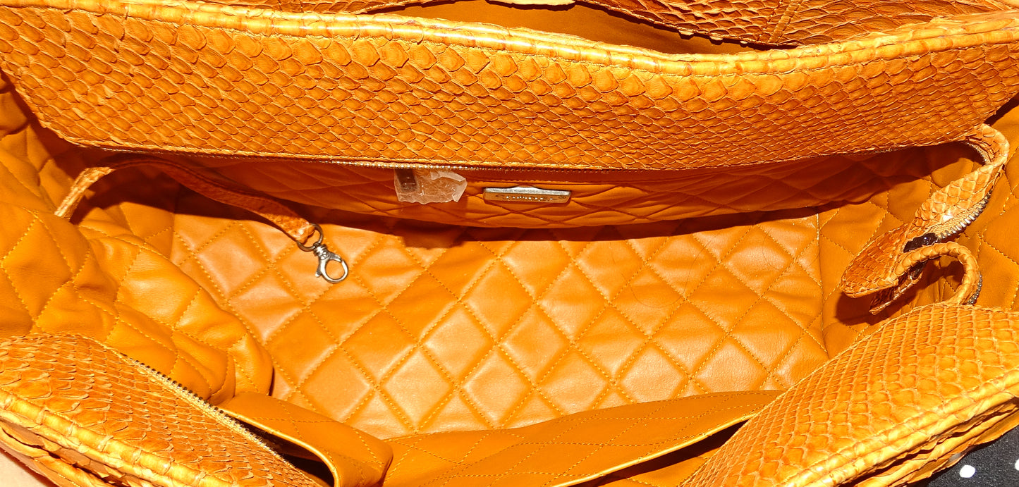 Chanel Python Executive Cerf Tote Luxe Ligne 2014/15