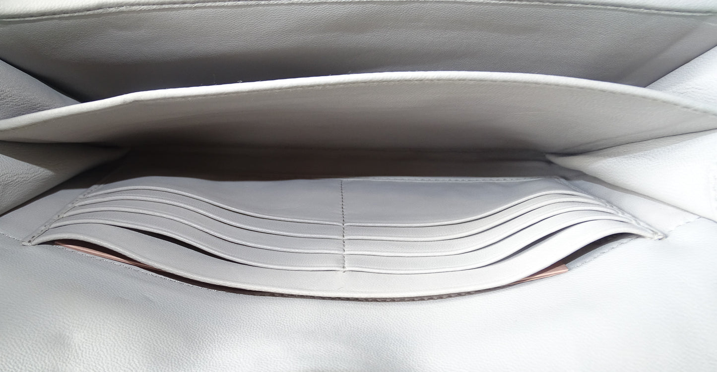 Miu Miu Flap Clutch Grey Matelasse