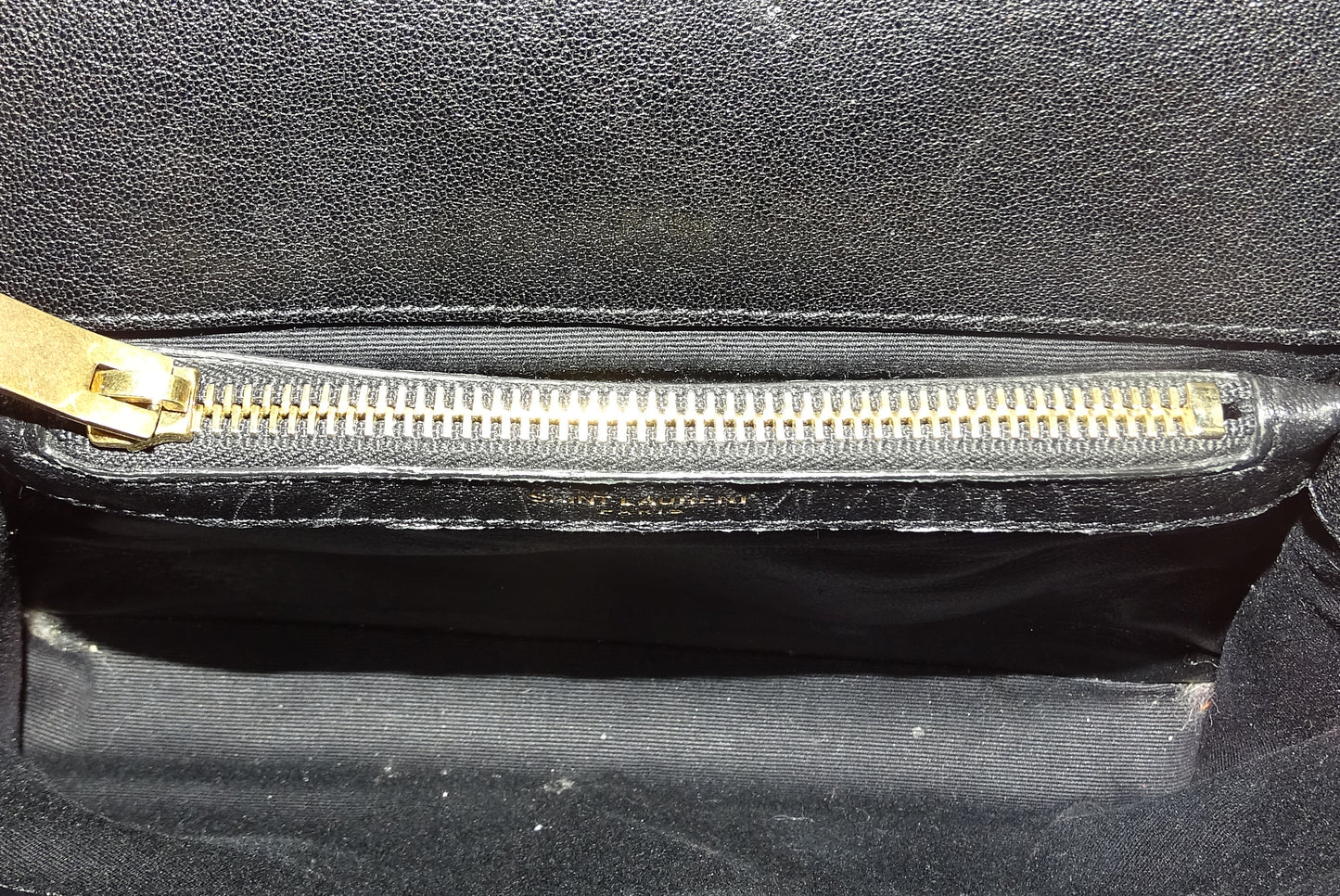 Saint Laurent College Chain Bag Medium Black Leather GHW