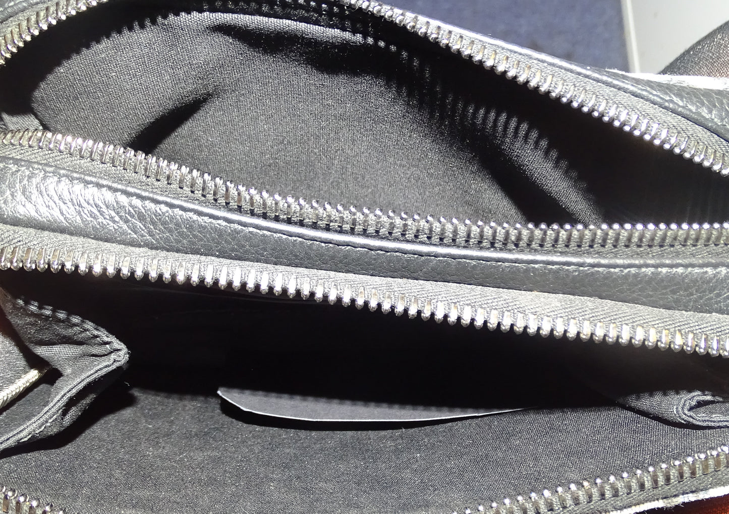 Dior Zipped Pouch with Strap Black and Blue Oblique