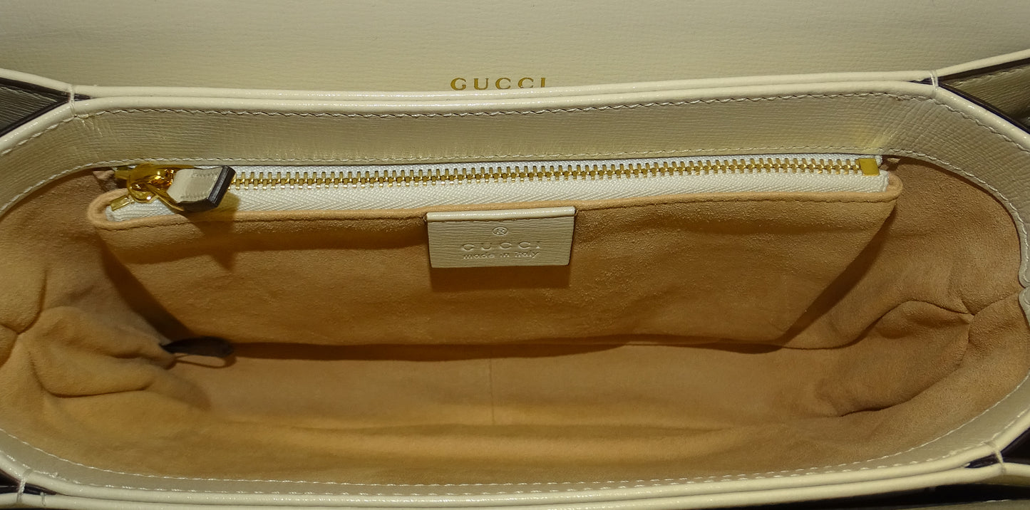 Gucci Horsebit 1955 Medium Shoulder Bag Ivory