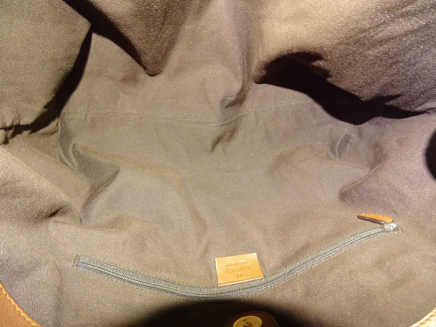 Gucci Sukey GG Canvas Tote With Brown Leather Trim Vintage