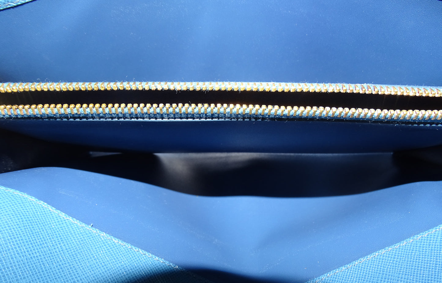 Prada Saffiano Metal Cobalto Long Clutch