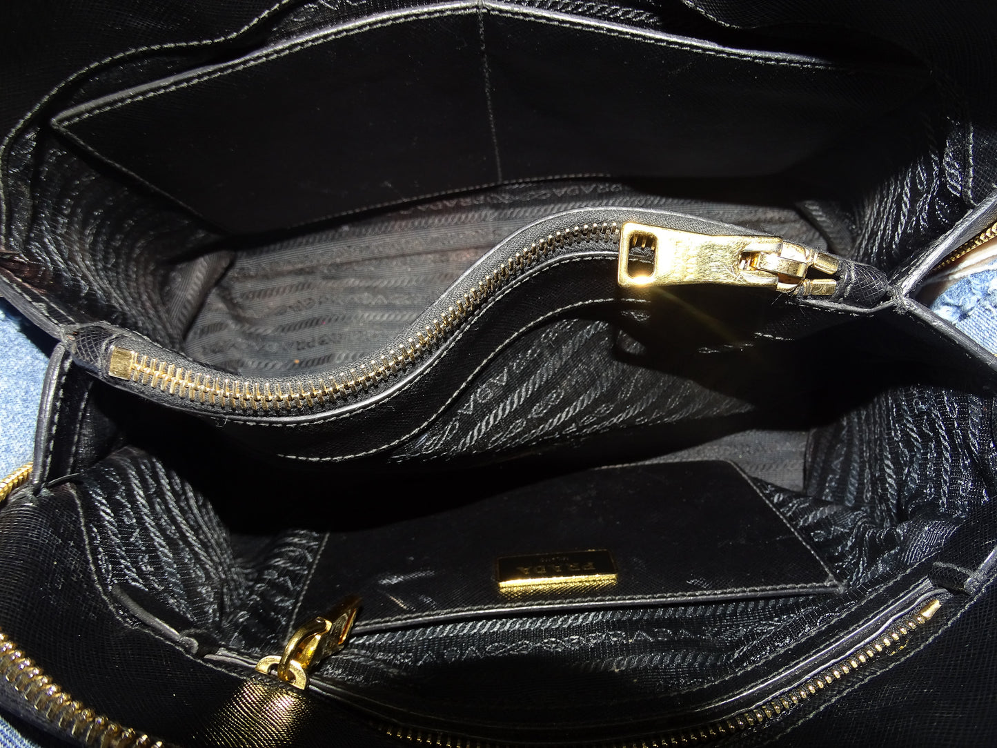 Prada Dome Bag With Strap Black Saffiano Leather GHW