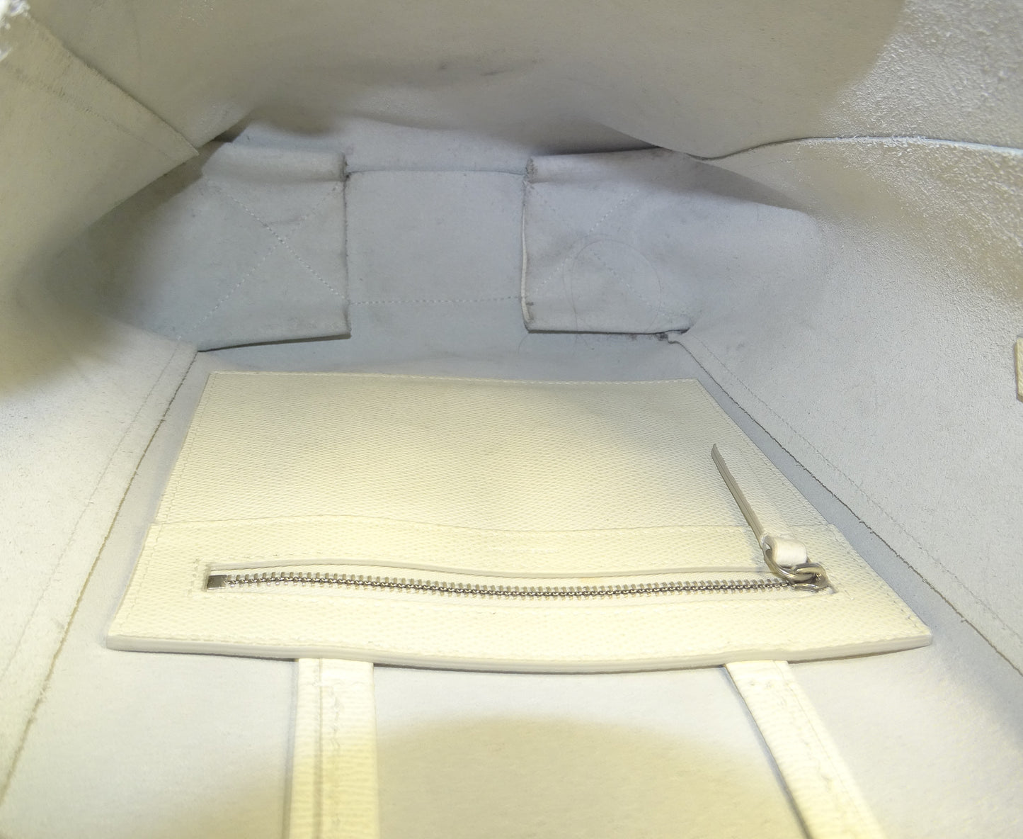 Celine White Leather Vertical Tote Bag
