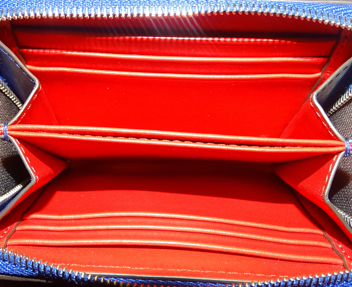 Mulberry Small Zip Around Purse Red & Blue