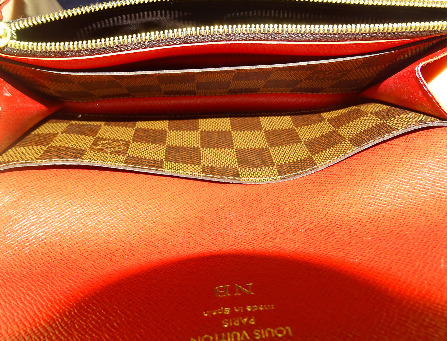 Louis Vuitton Emilie Wallet Damier Ebene Hotstamp NB (NFID)