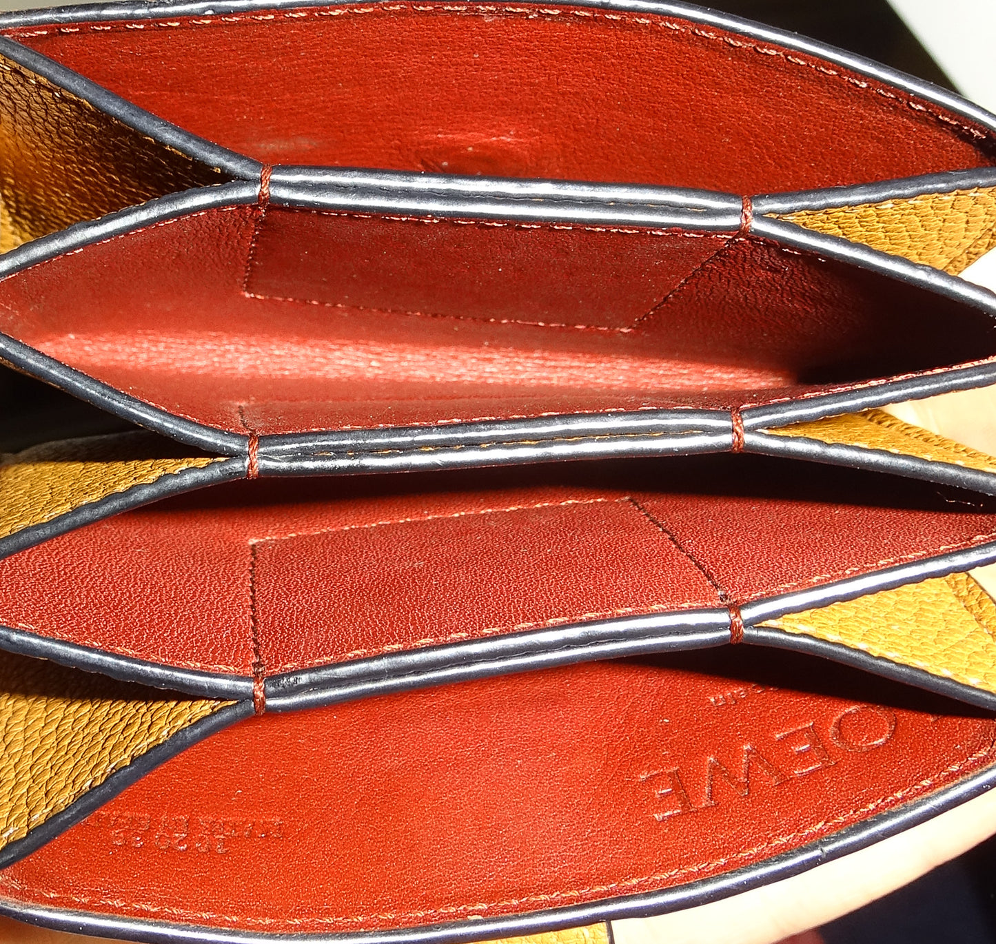 Loewe Accordion Leather Card Holder Tan/Brown