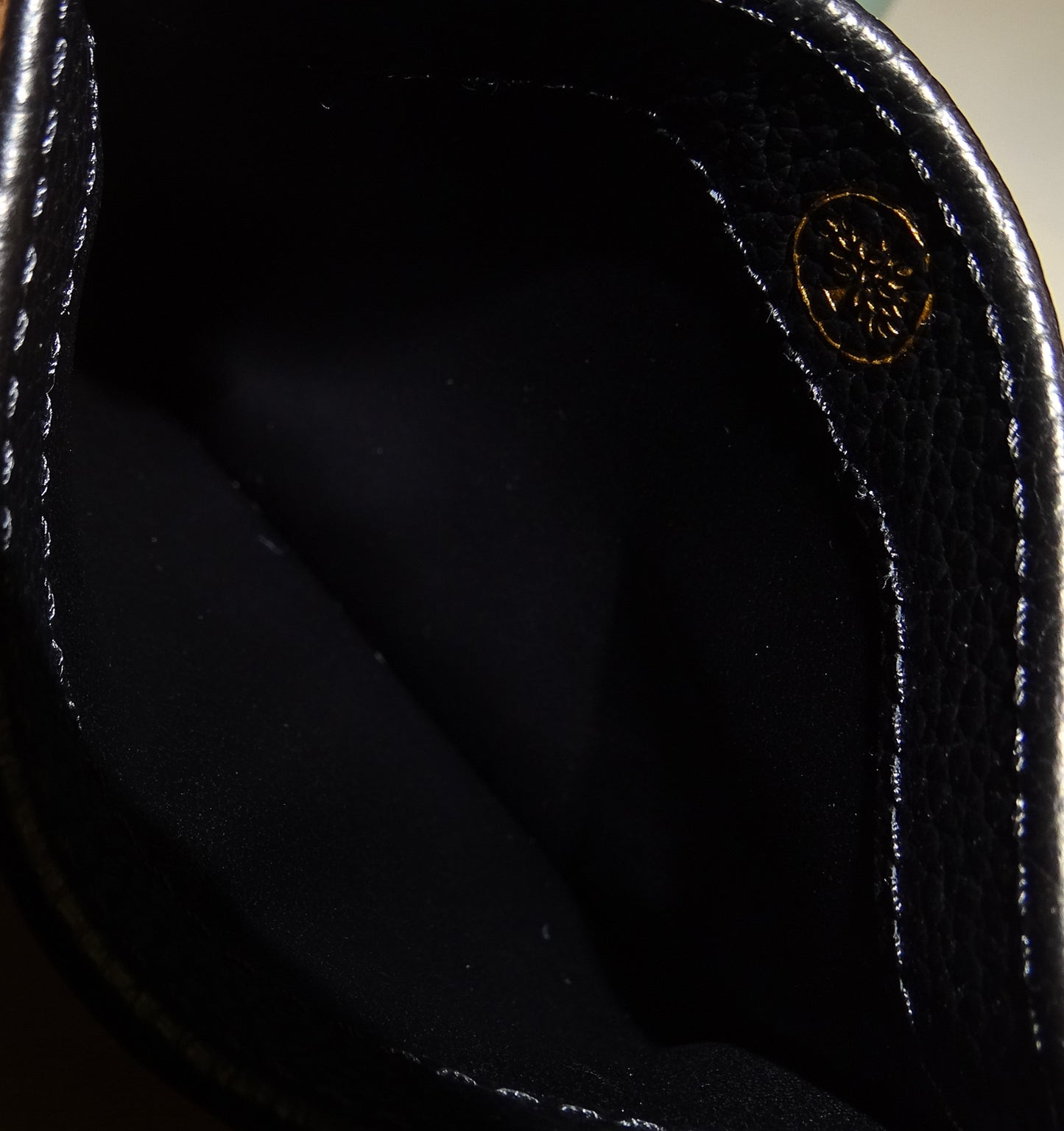 Mulberry Zipped Card Slip Black Small Classic Grain