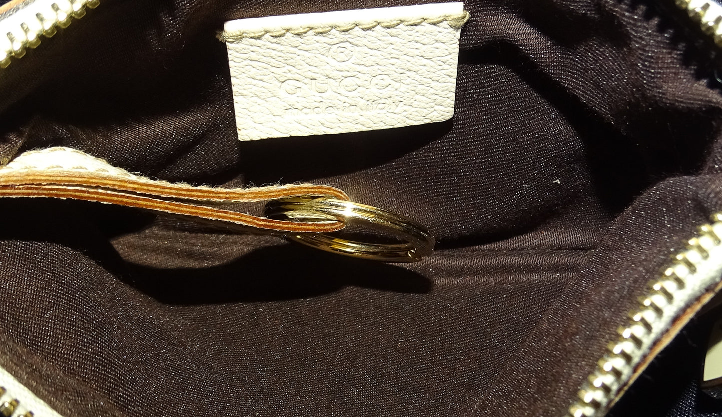 Gucci Coin Pouch Pink GG Canvas and Heart Zip