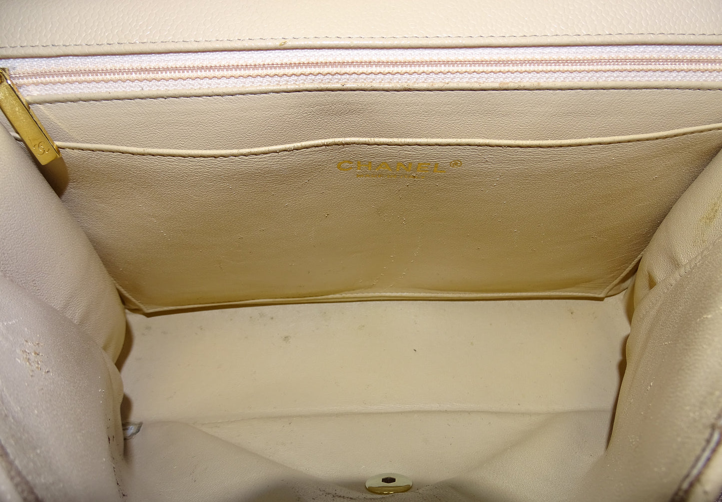 Chanel Beige Caviar and GHW Classic Jumbo Single Flap Bag 2009/10 (13 series)