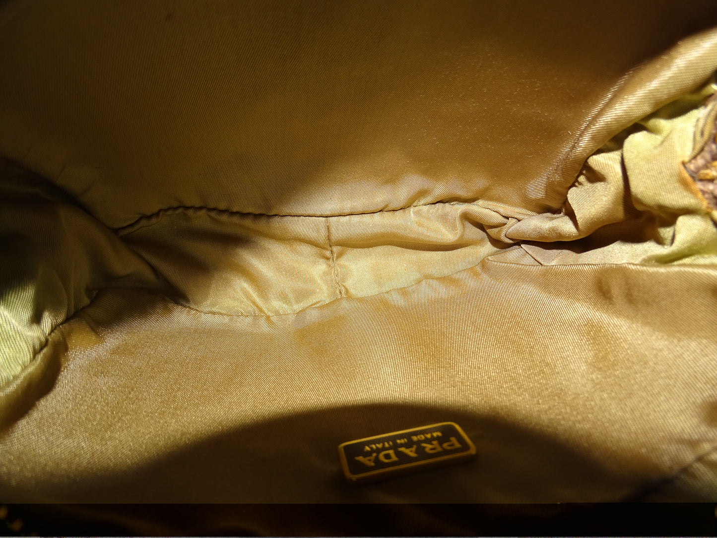 Prada Camera Bag Mini Gold Quilted Nylon