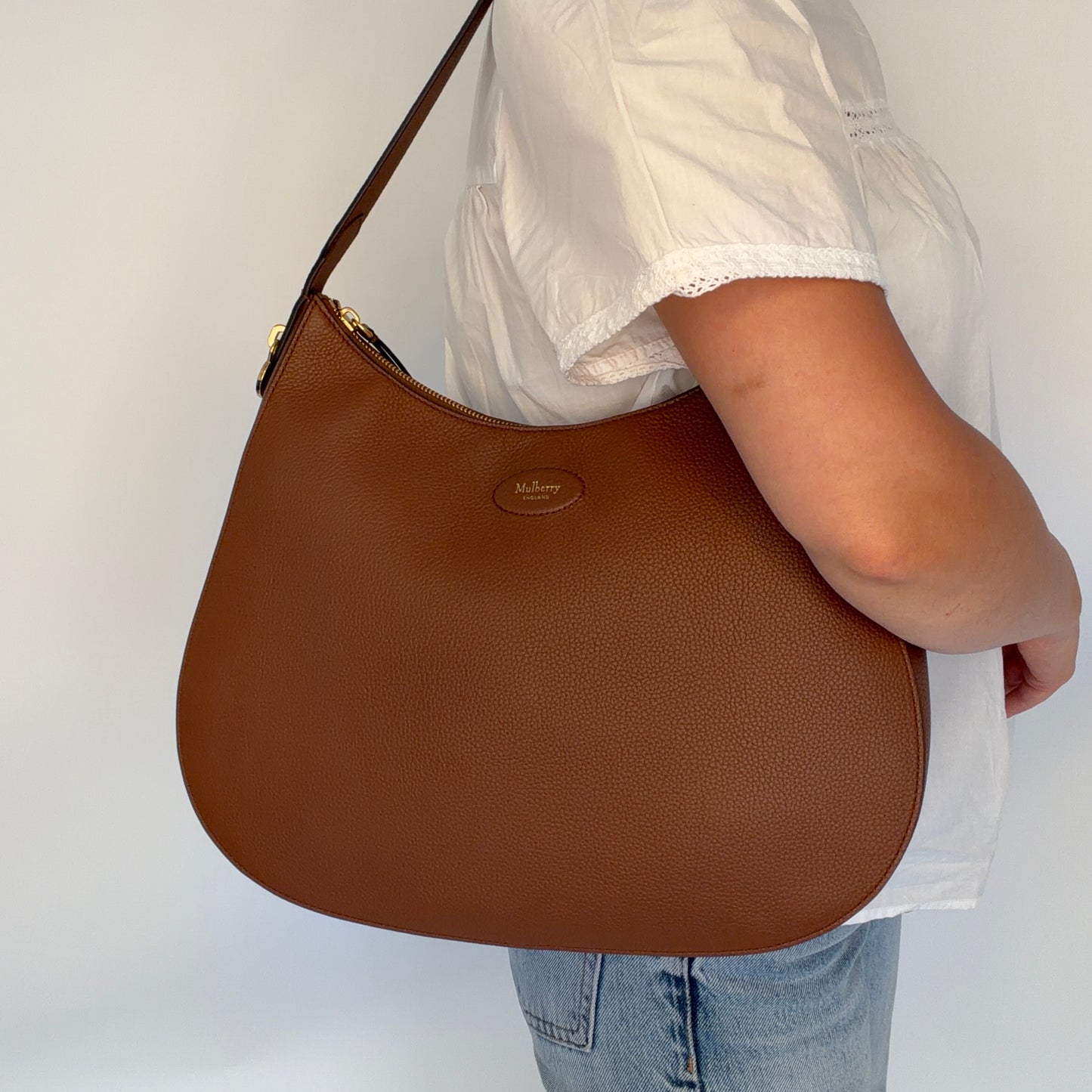 Mulberry Elm Large Shoulder Bag Oak Classic Grain GHW