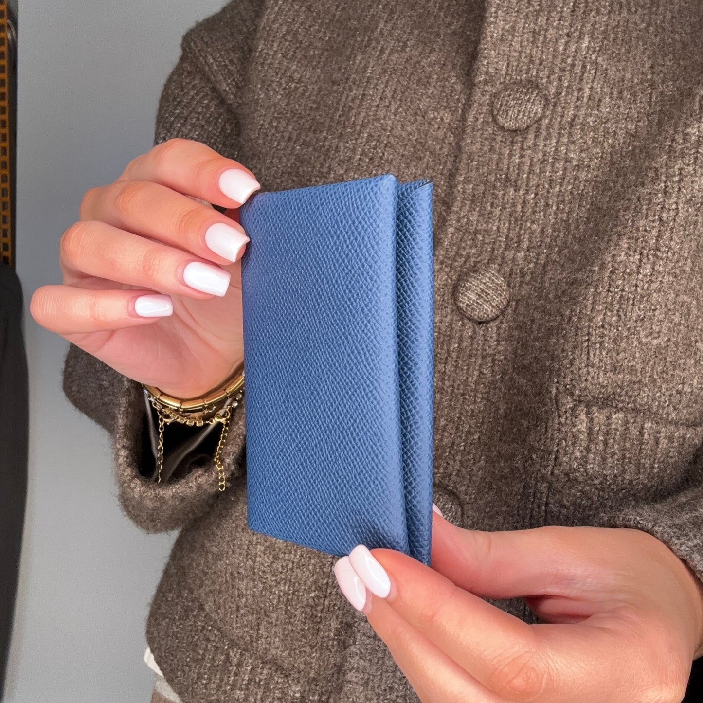 Hermes Calvi Coin & Card Case Navy Epsom