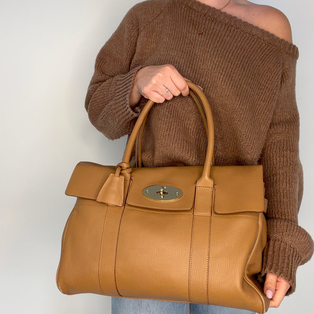 Mulberry Bayswater In Deer Brown Grained Leather