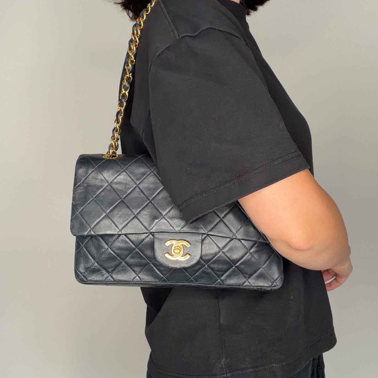 Chanel Classic Double Flap Medium Navy GHW 91/94