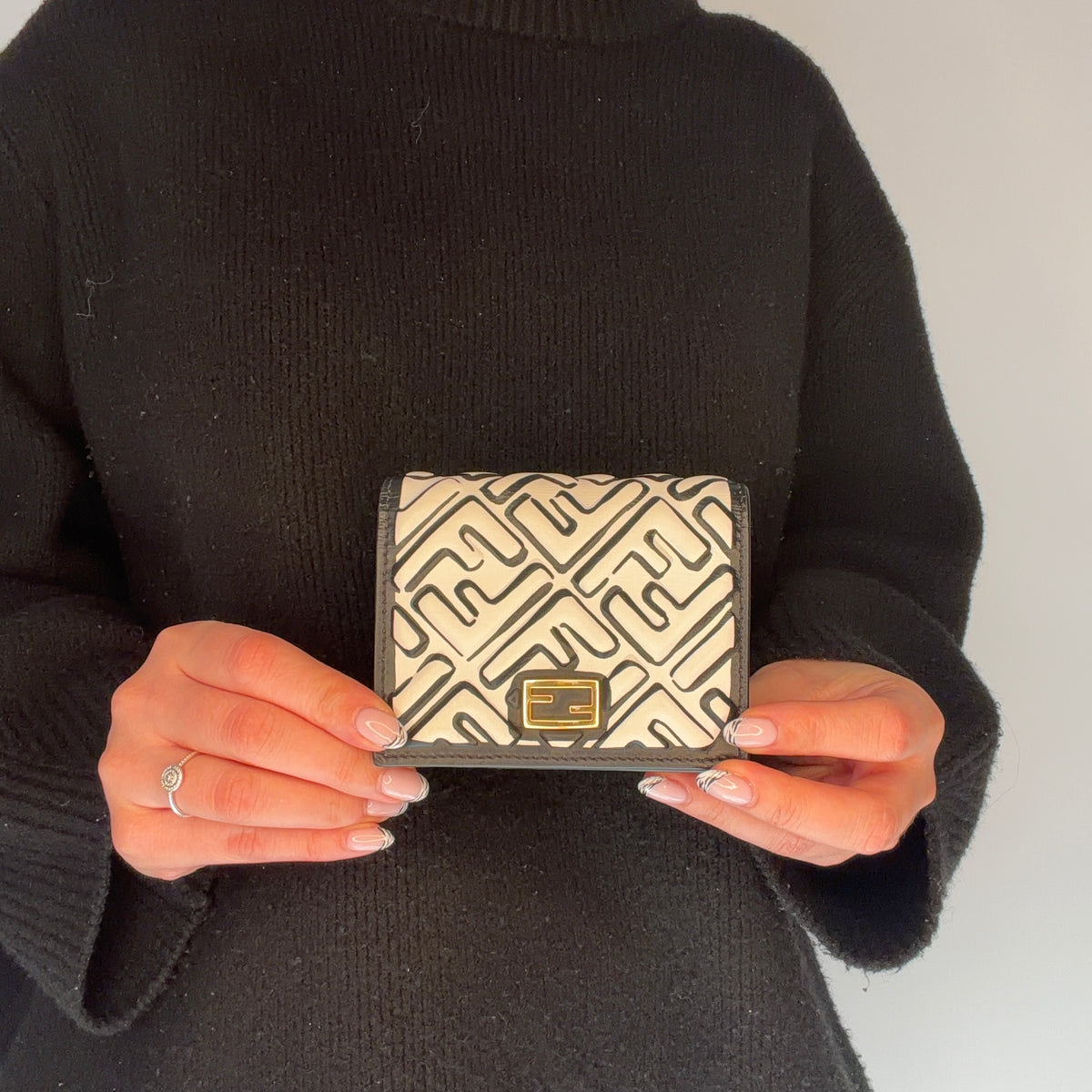 Fendi Baguette Card Case Graphic FF Logo