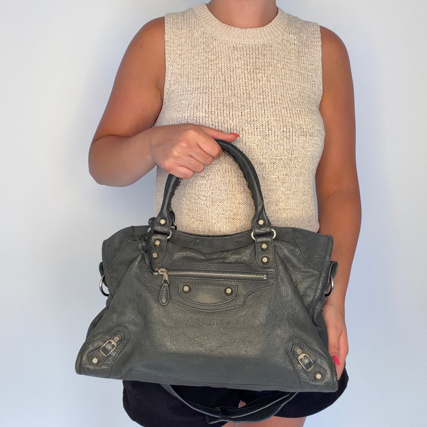 Balenciaga City Classic Bag Grey SHW