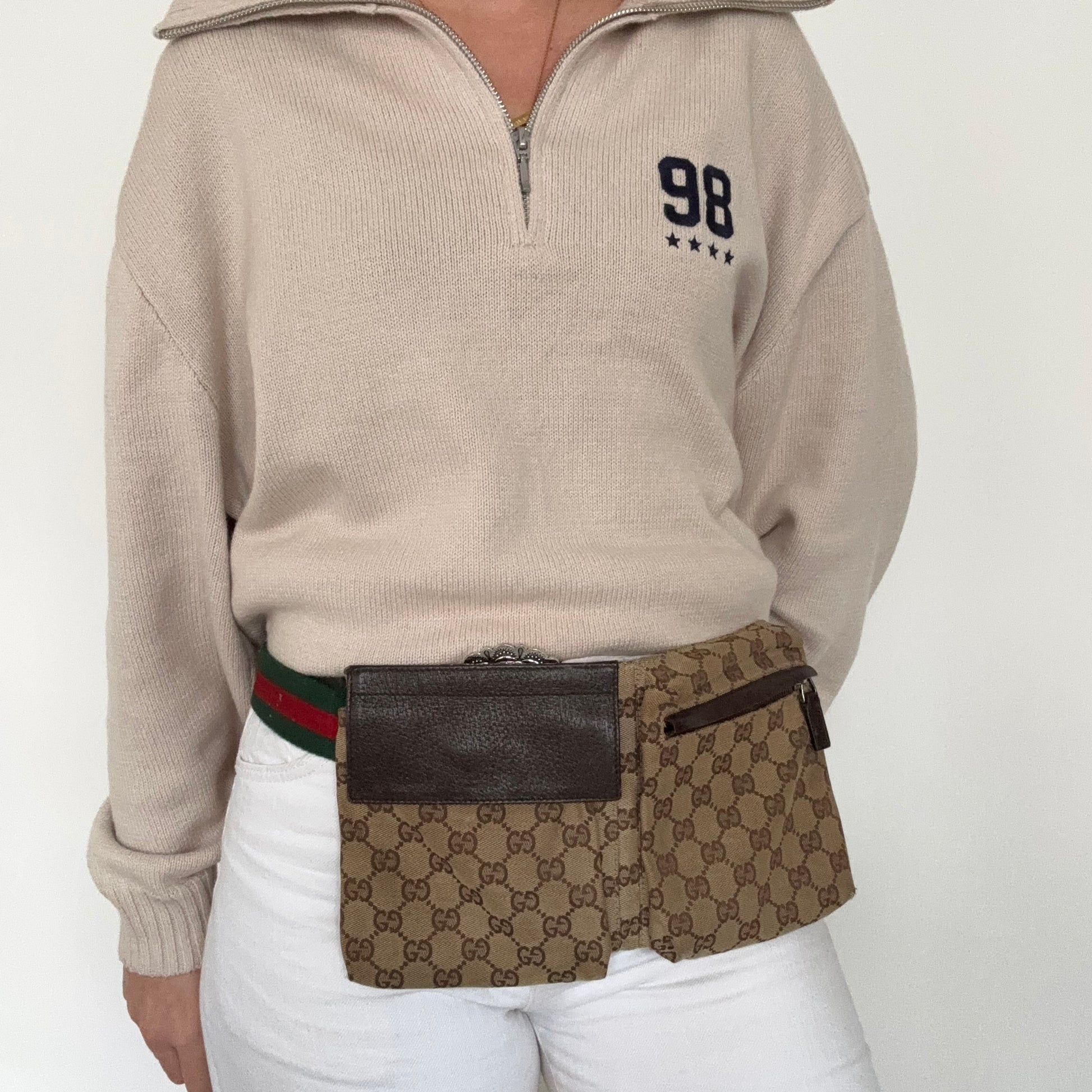 Canvas Belt Gucci Fanny Pack Waist Bag GG Black Small Belt Bag In