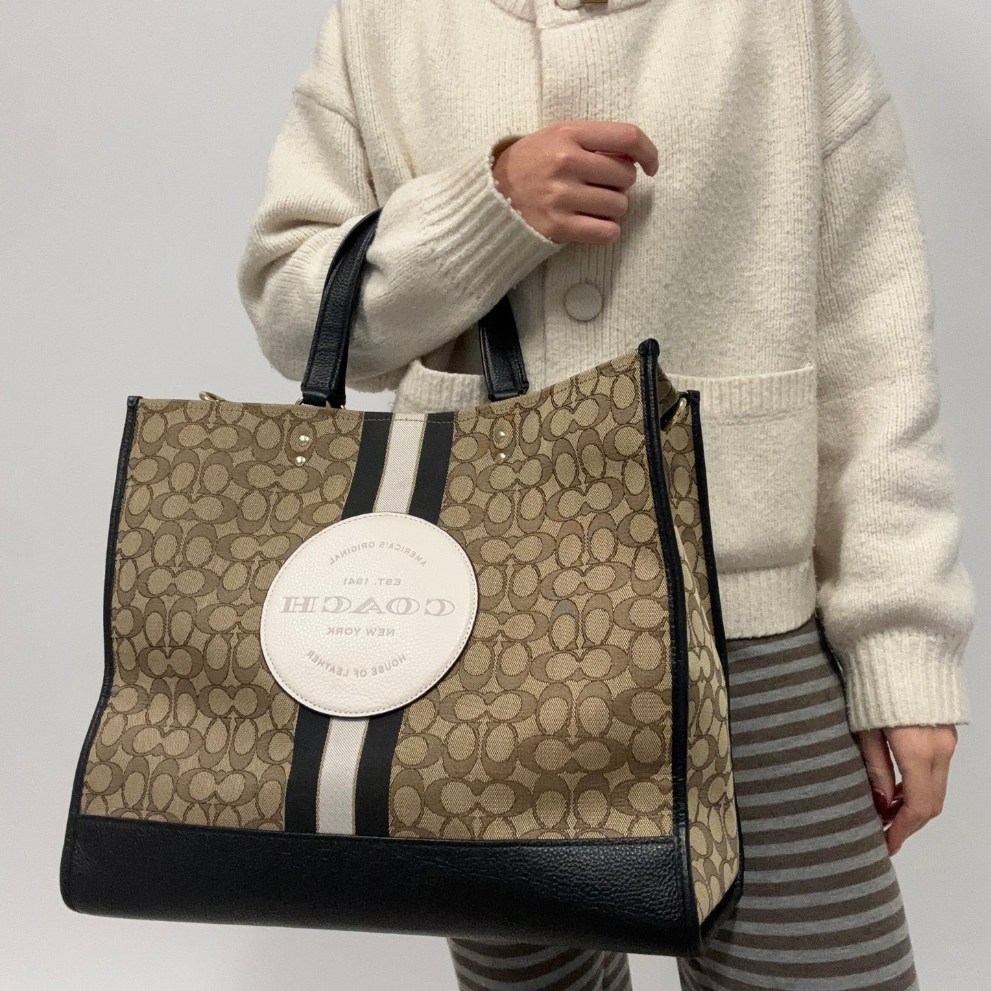 Coach Dempsey Large Signature Tote (No Shoulder Strap)