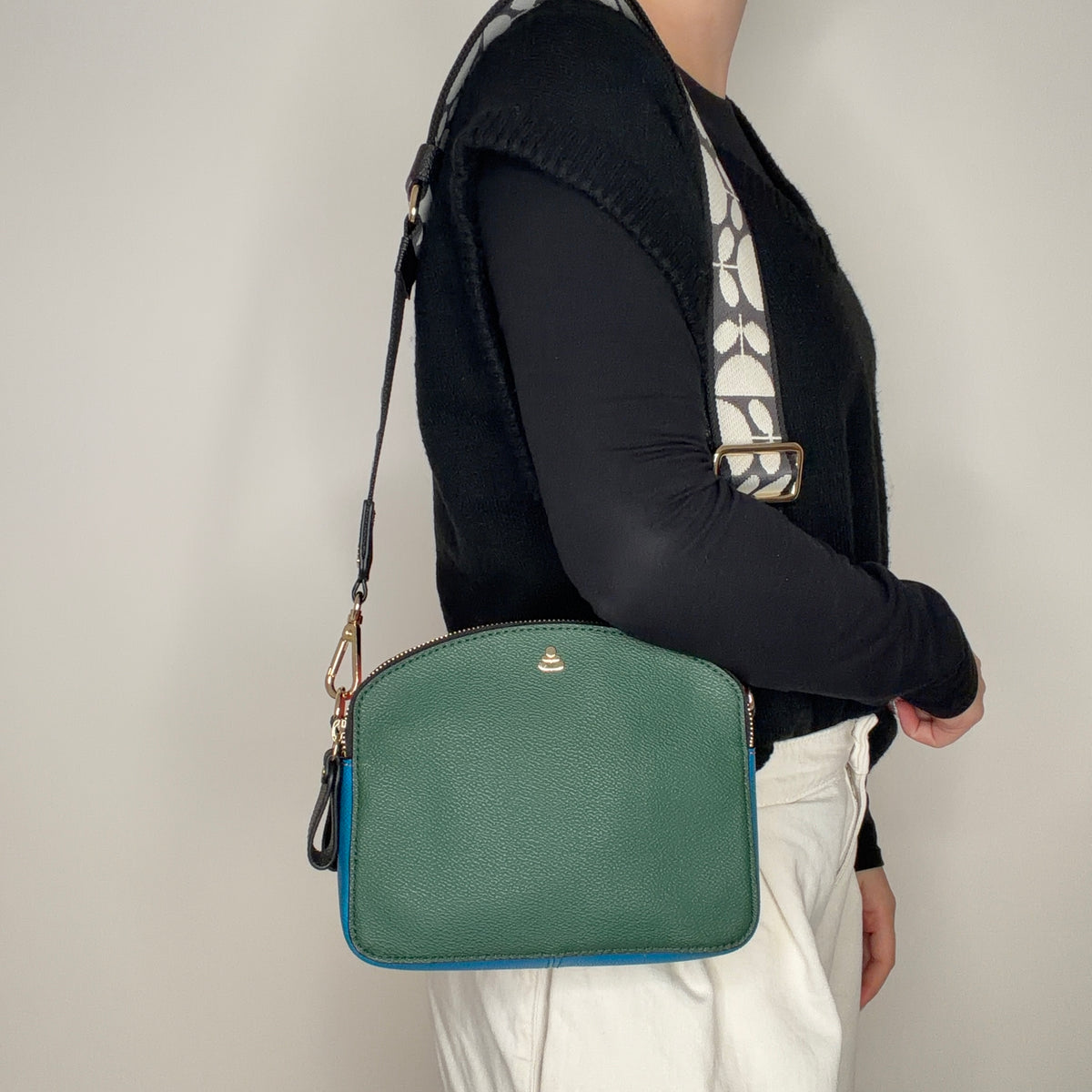 Orla Kiely Tostada Crossbody In Forest Colour Block