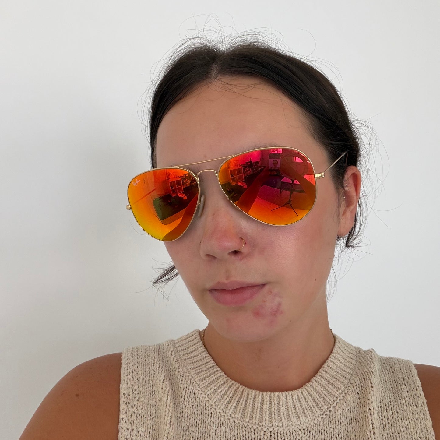 Ray-Ban Aviator Large Metal Red Lens