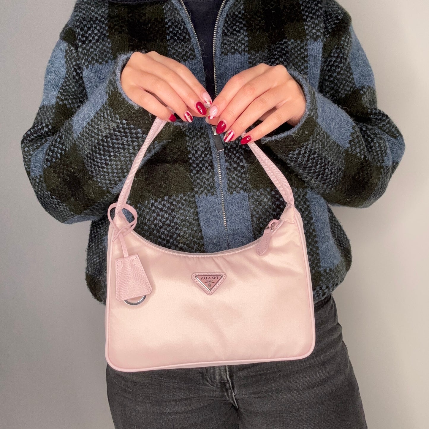 Prada Re-Edition 2000 Pink Nylon Shoulder Bag