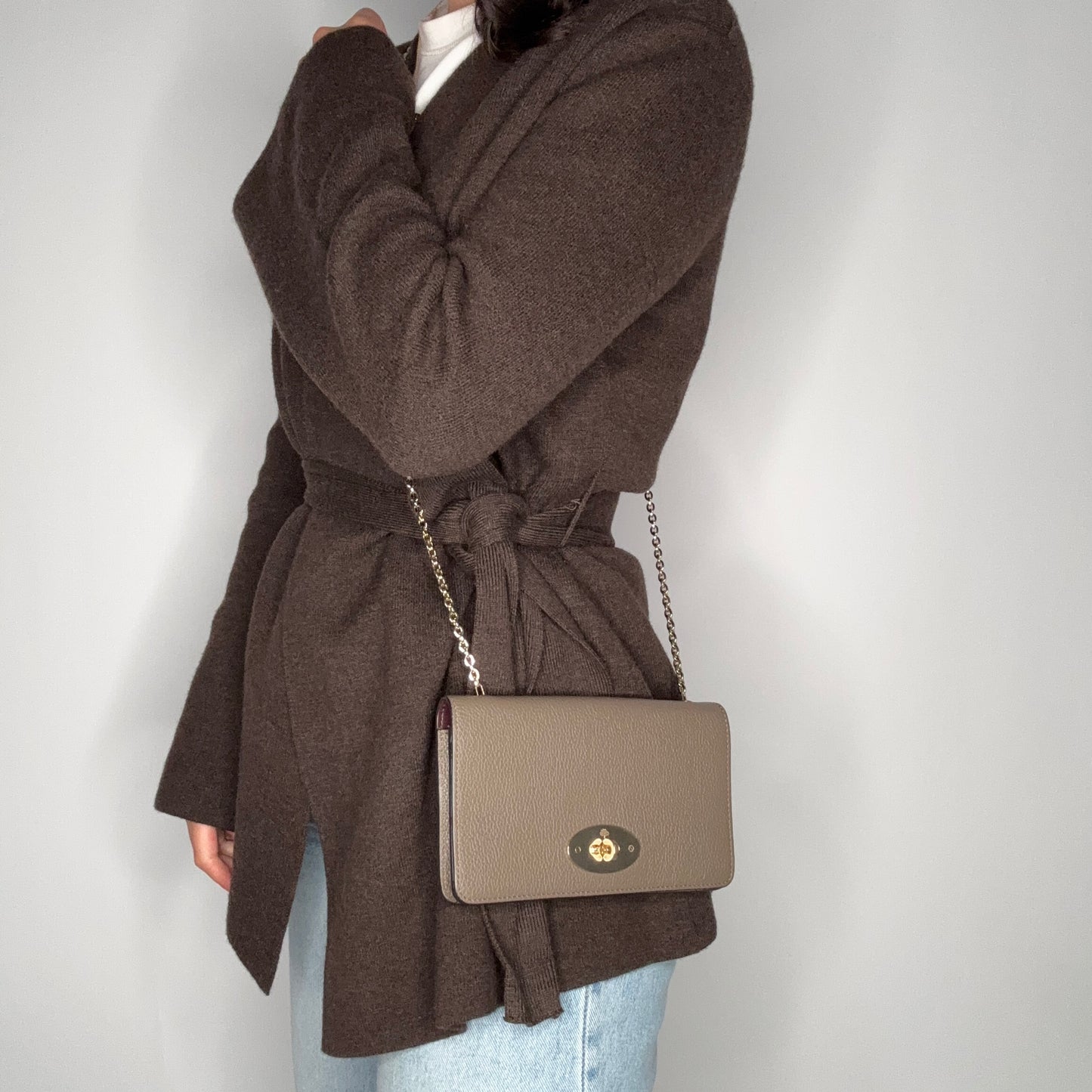 Mulberry Bayswater Clutch On Chain Clay GHW