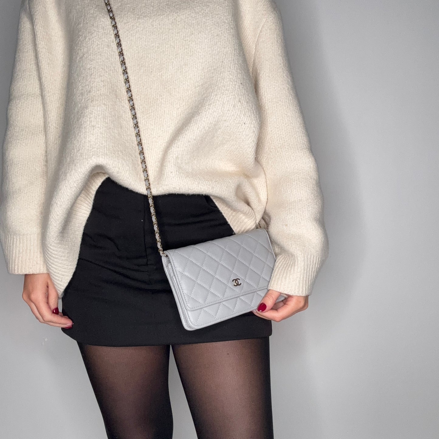 Chanel Wallet On Chain Grey Caviar 2022