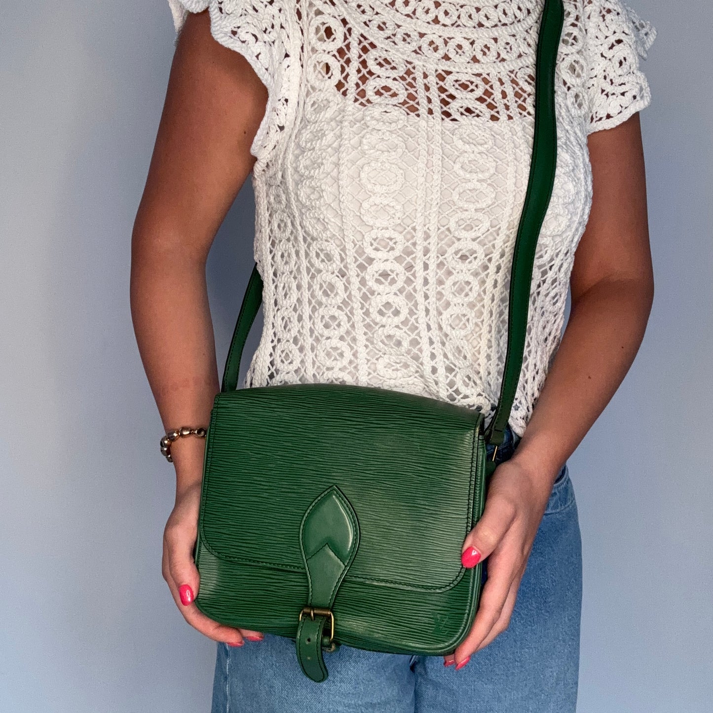 Louis Vuitton Cartouchiere Borneo Green Epi Leather Vintage