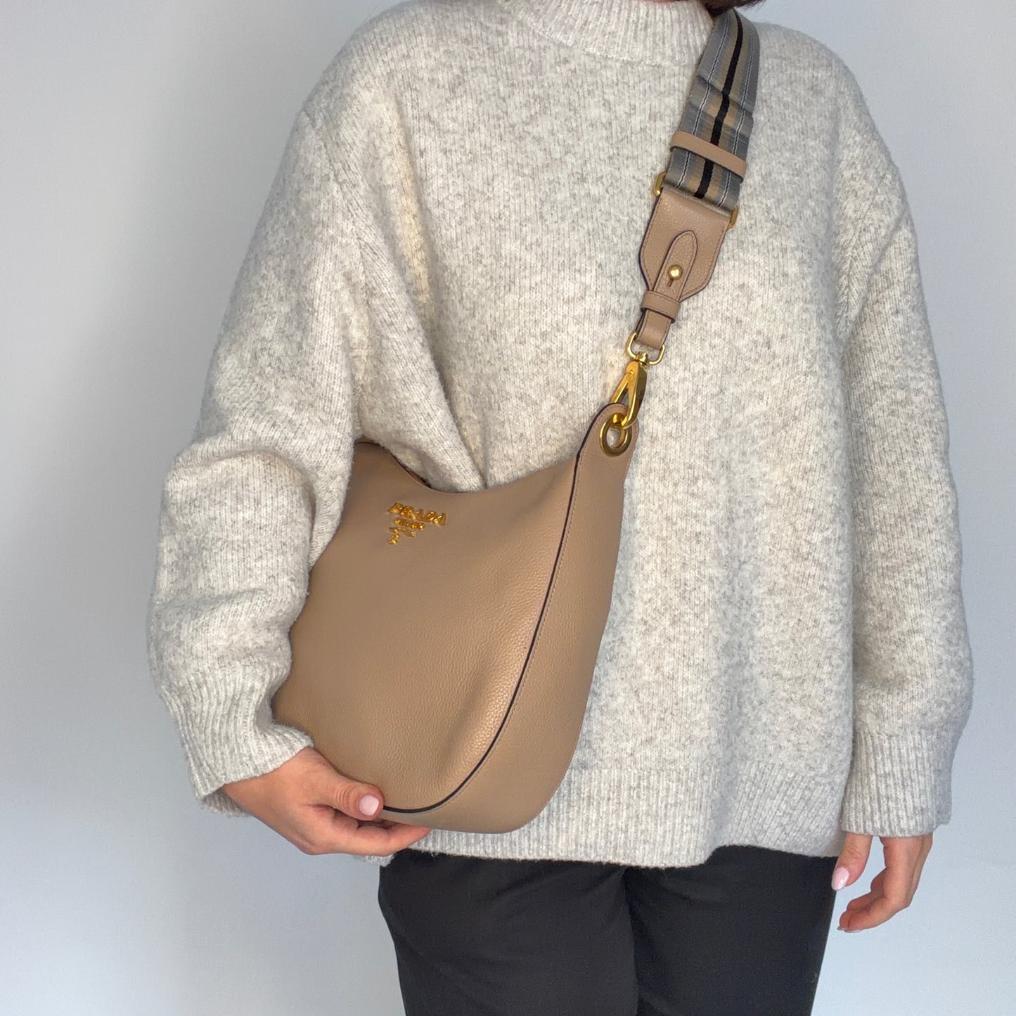 Prada Vitello Phenix Cammeo Messenger Bag