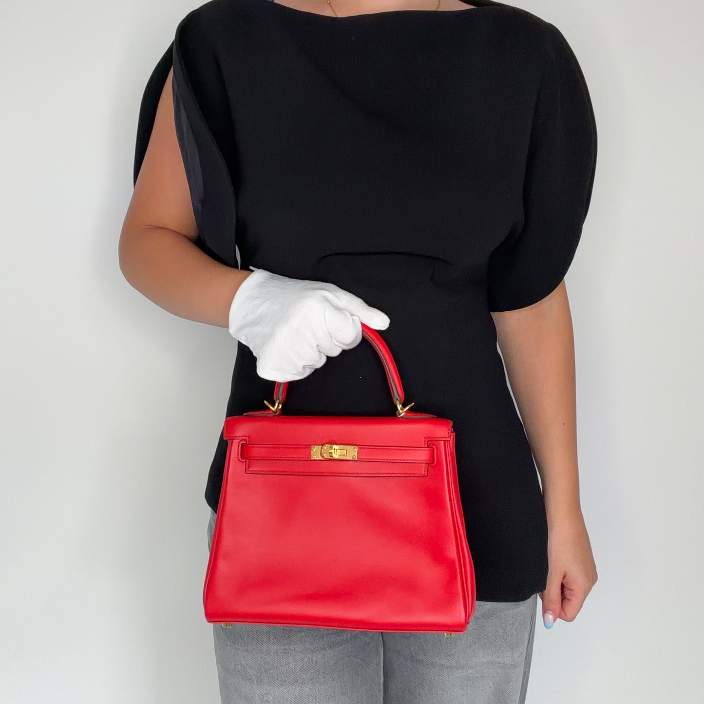 Hermes Kelly 25 Retourne Rouge de Coeur Swift GHW 2020