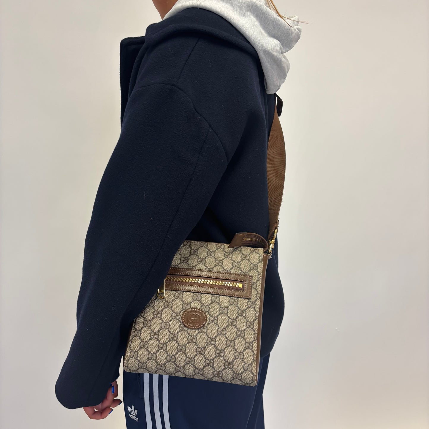 Gucci GG Supreme Small Messenger Bag Brown