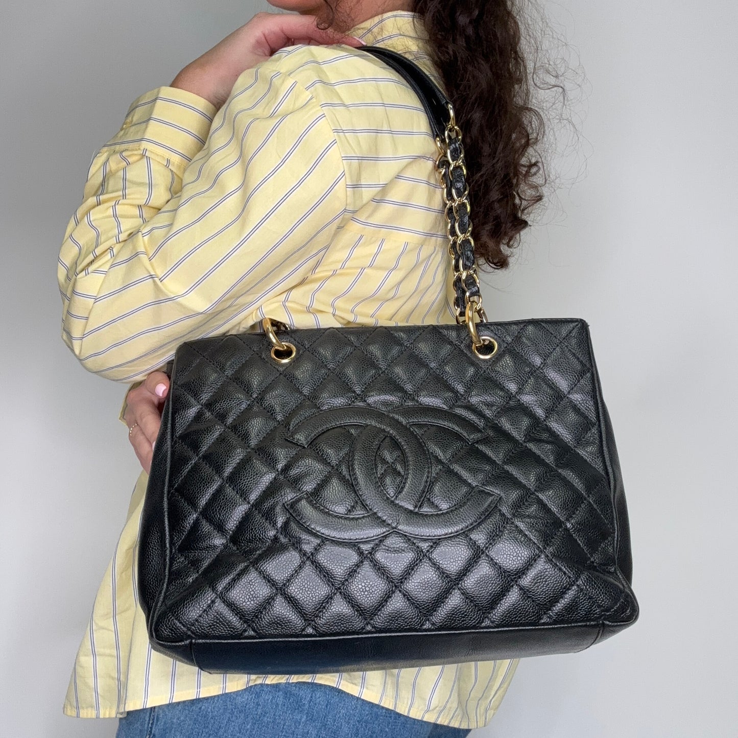 Chanel GST Old Model Black Caviar GHW 2008/09