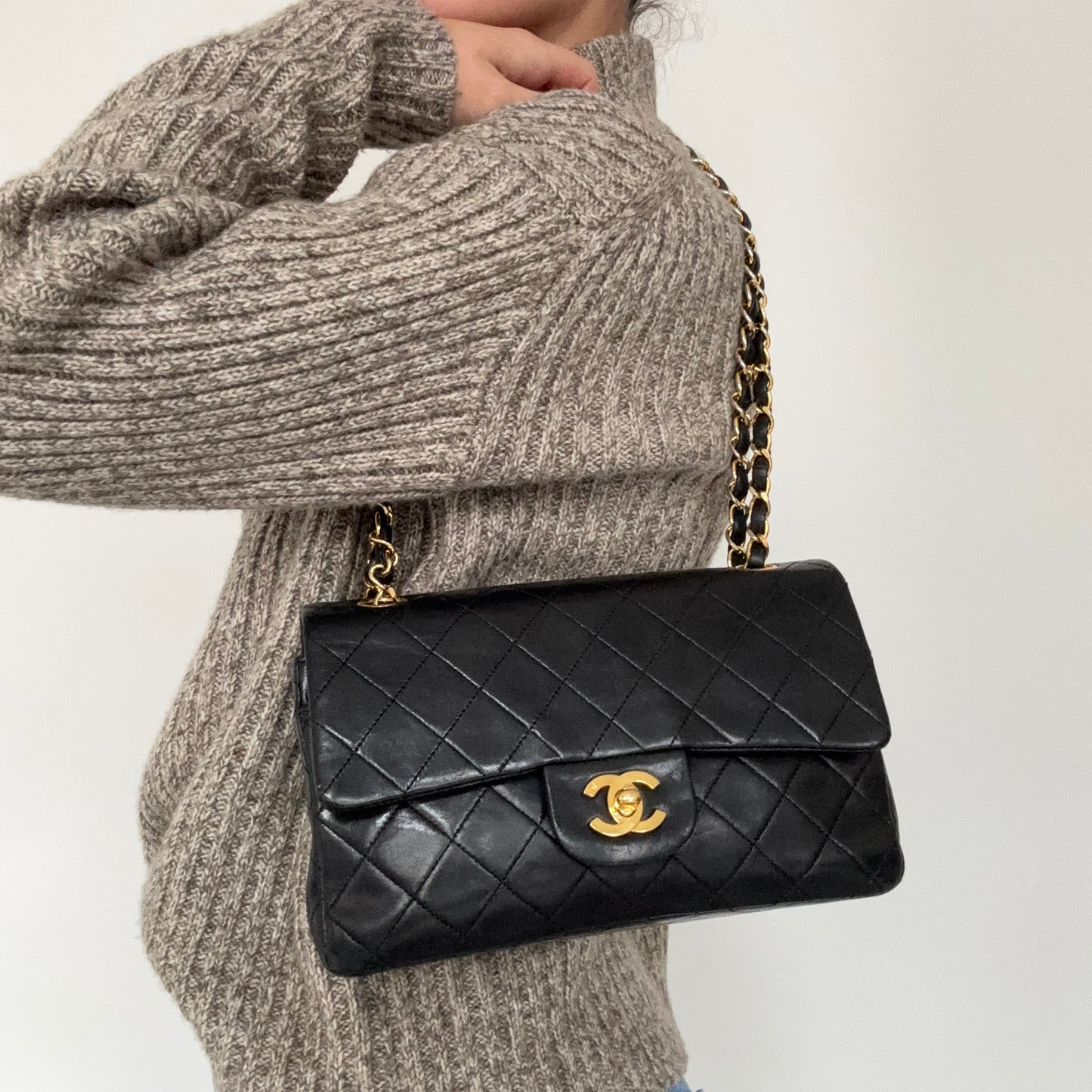 Chanel Classic Double Flap Navy Lambskin Vintage 1986/88