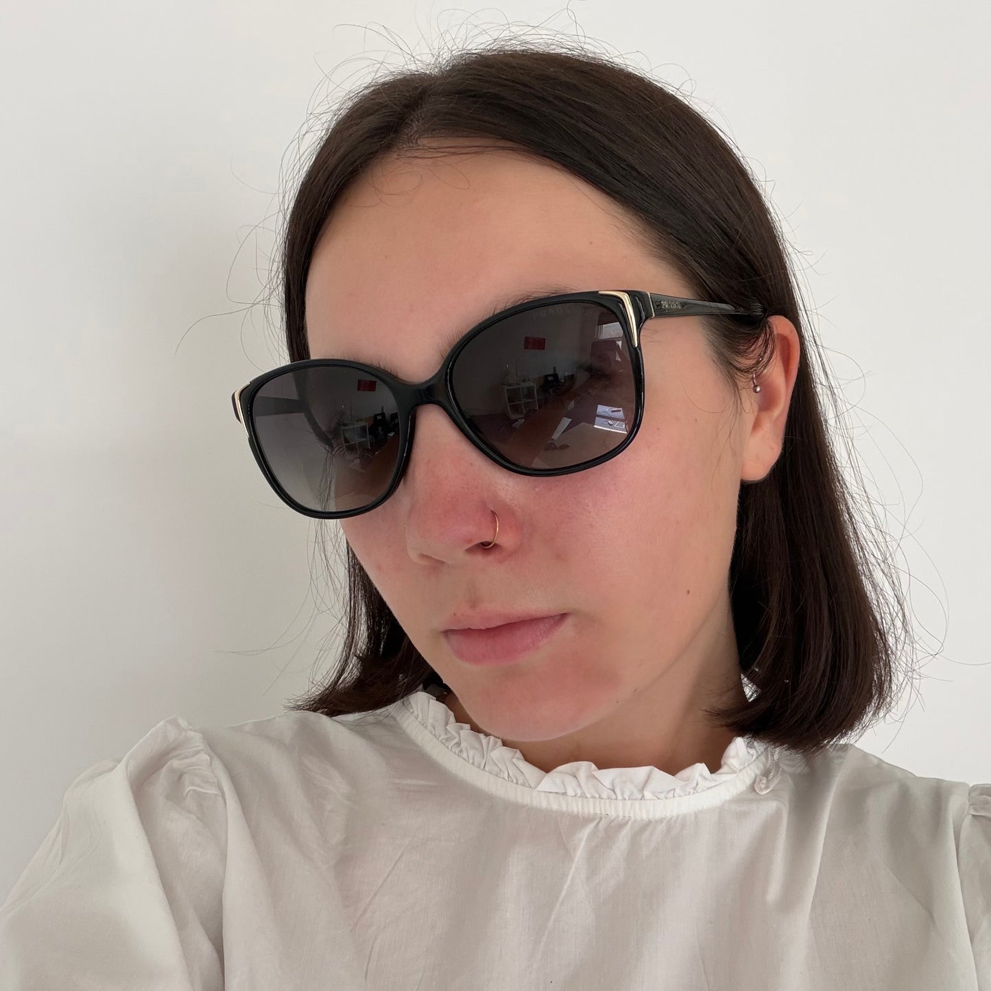 Prada Gold Edge Black Sunglasses SPR010