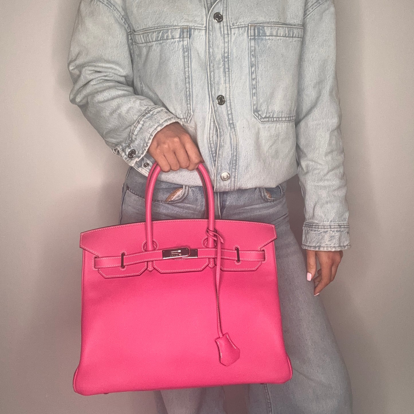 Hermes Birkin 35cm Rose Tyrien & Rubis Epsom 2011 With Palladium Hardware