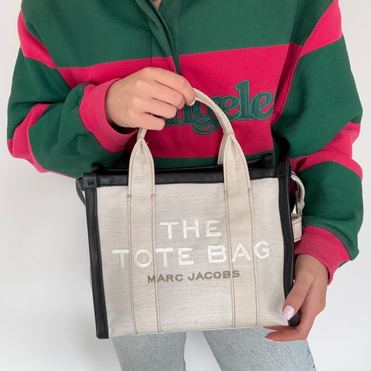 Marc Jacobs The Tote Bag Small Canavs and Leather (no strap)