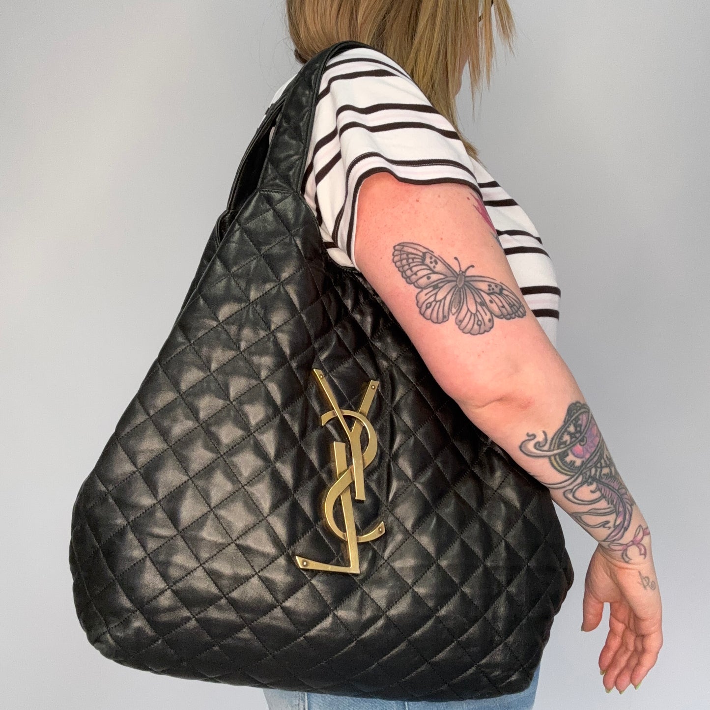 Saint Laurent Icare Tote Black Gold HW