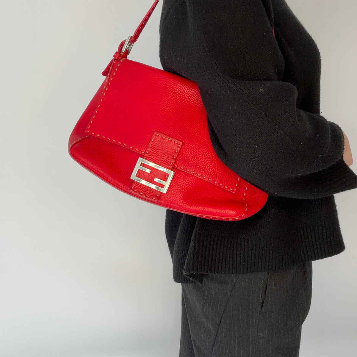 Fendi Mama Forever Selleria Leather Red