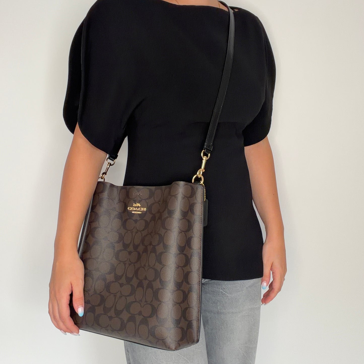 Coach Mollie Bucket Bag Brown Signature Canvas