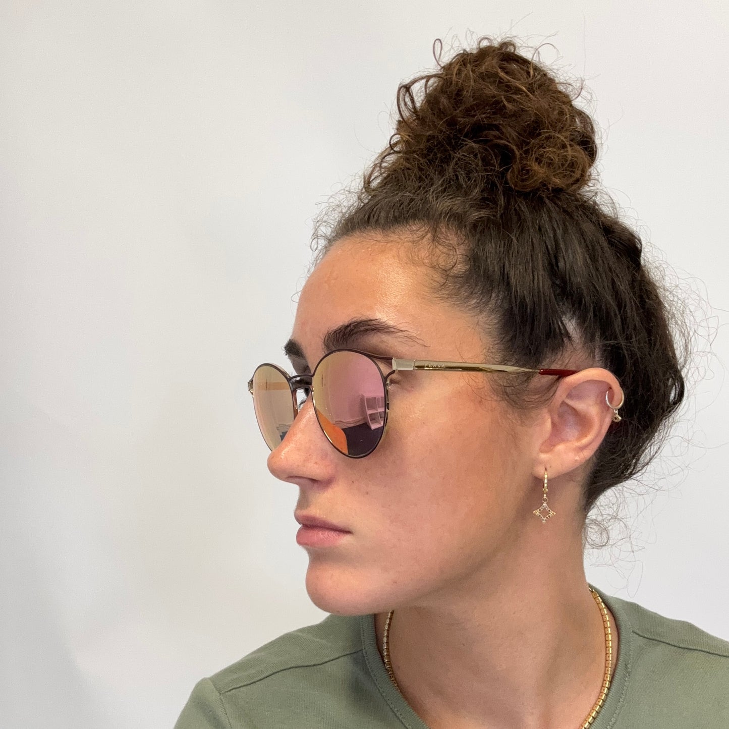 Prada SPR62s Round Pink Hue Sunglasses