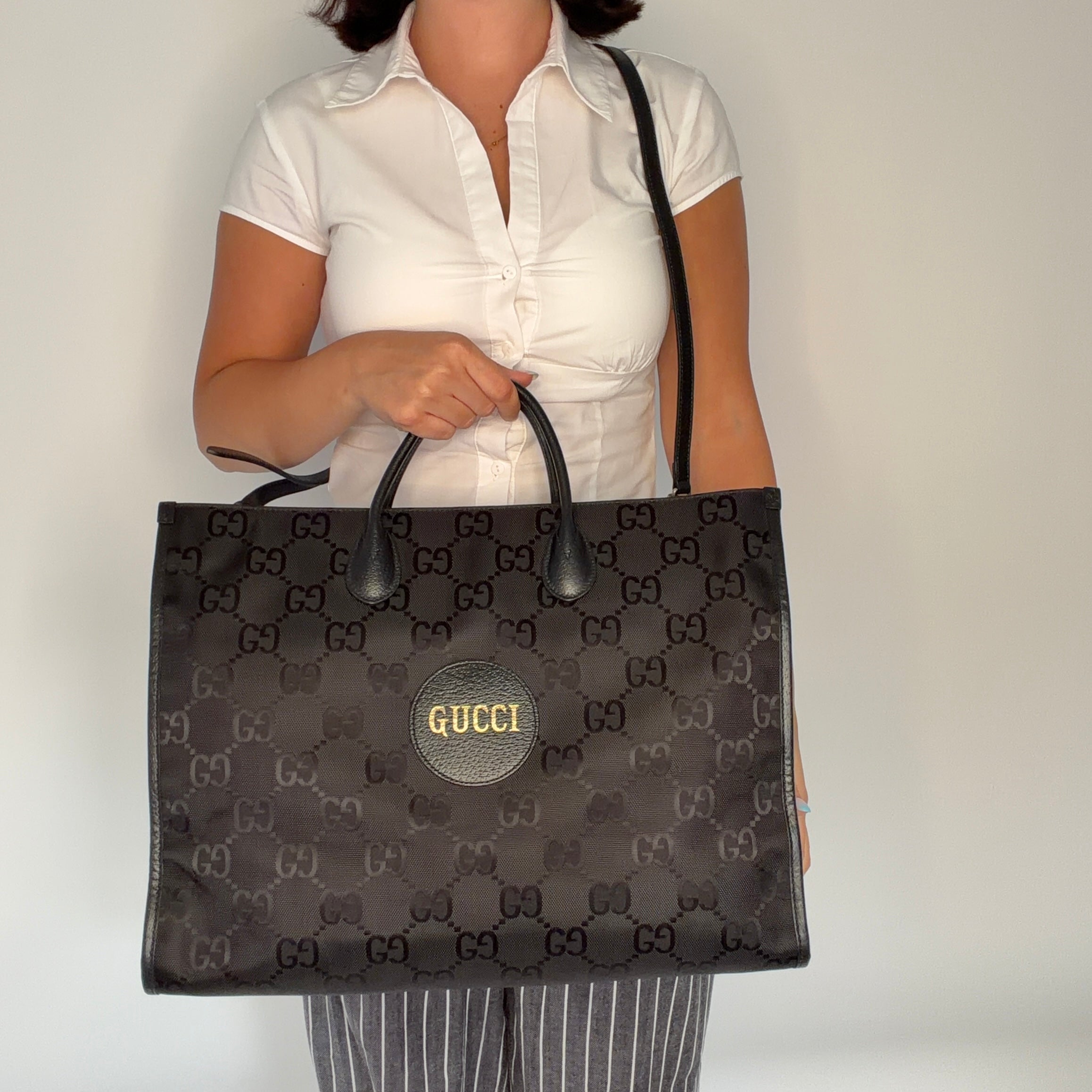Gucci Off Grid Tote Bag Black Canvas | Pre-Owned | Designer