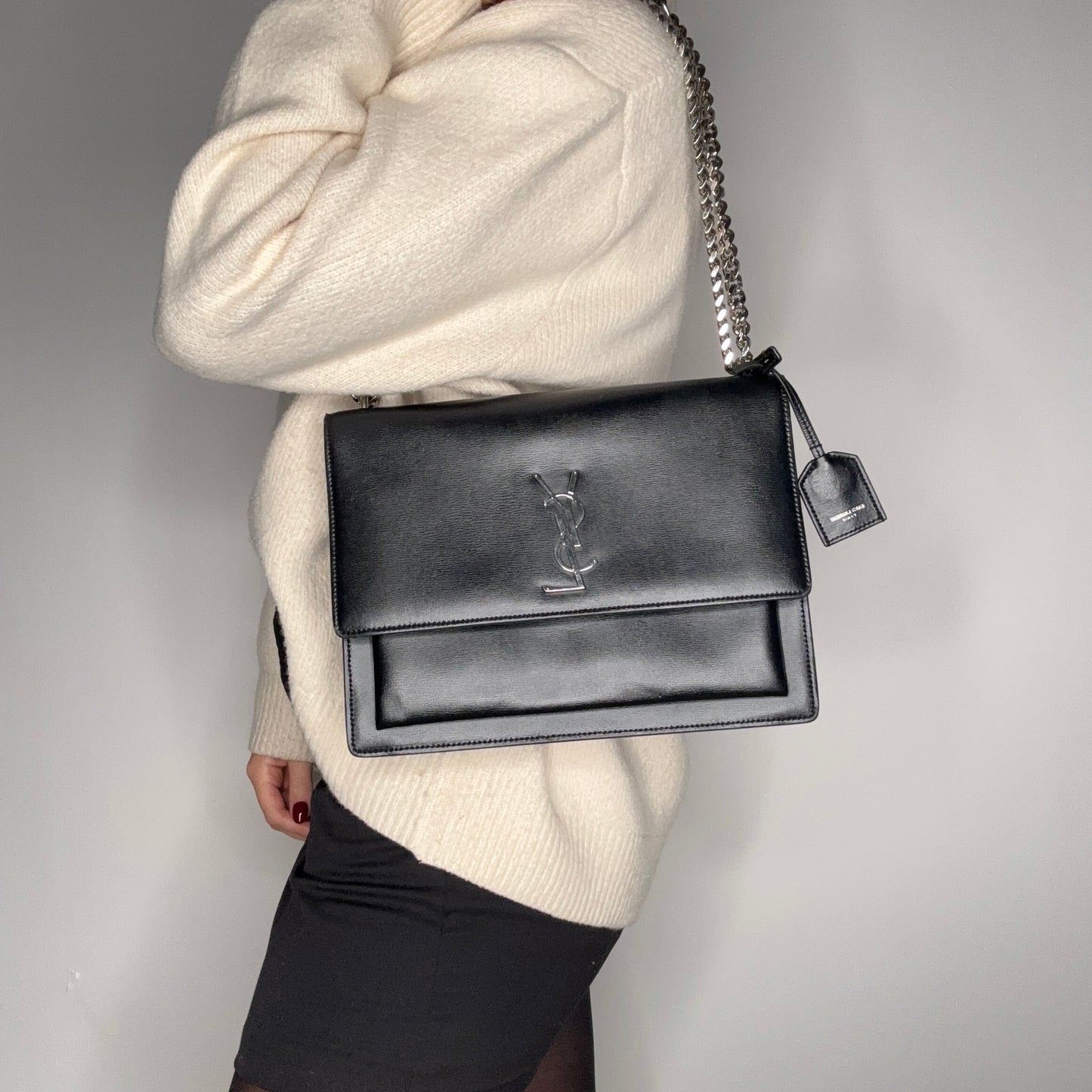 Saint Laurent Sunset Large Black SHW