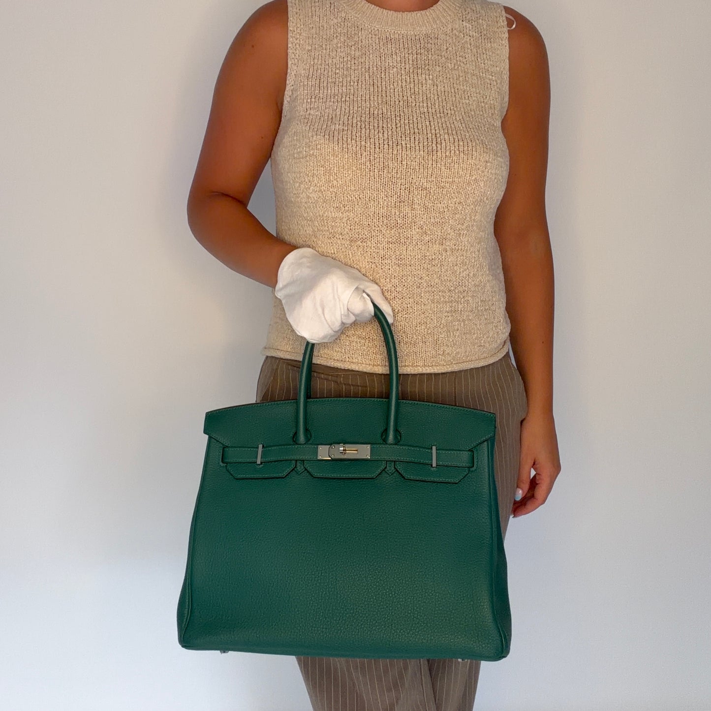 Hermes Birkin 35cm Retourne Malachite Togo PHW 2013