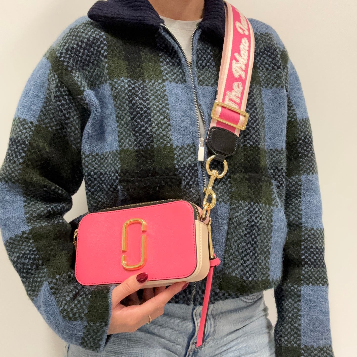 Marc Jacobs The Snapshot Multi Pink With Logo Strap