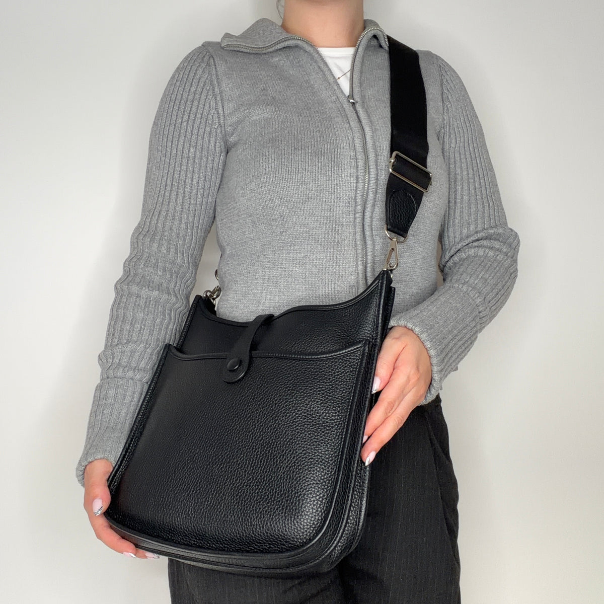 Hermes Evelyne III 29 Black Clemence Leather 2016