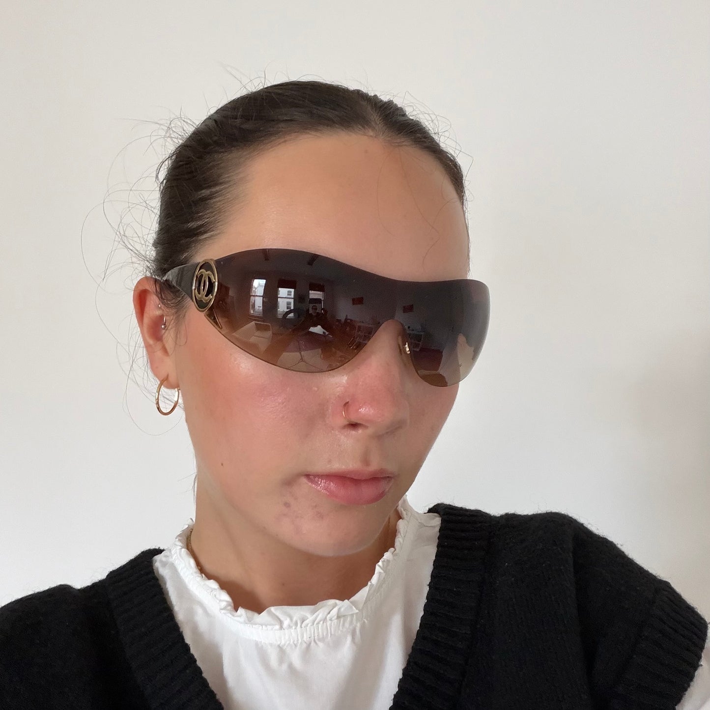 Chanel Shield Sunglasses 4146 Brown Vintage