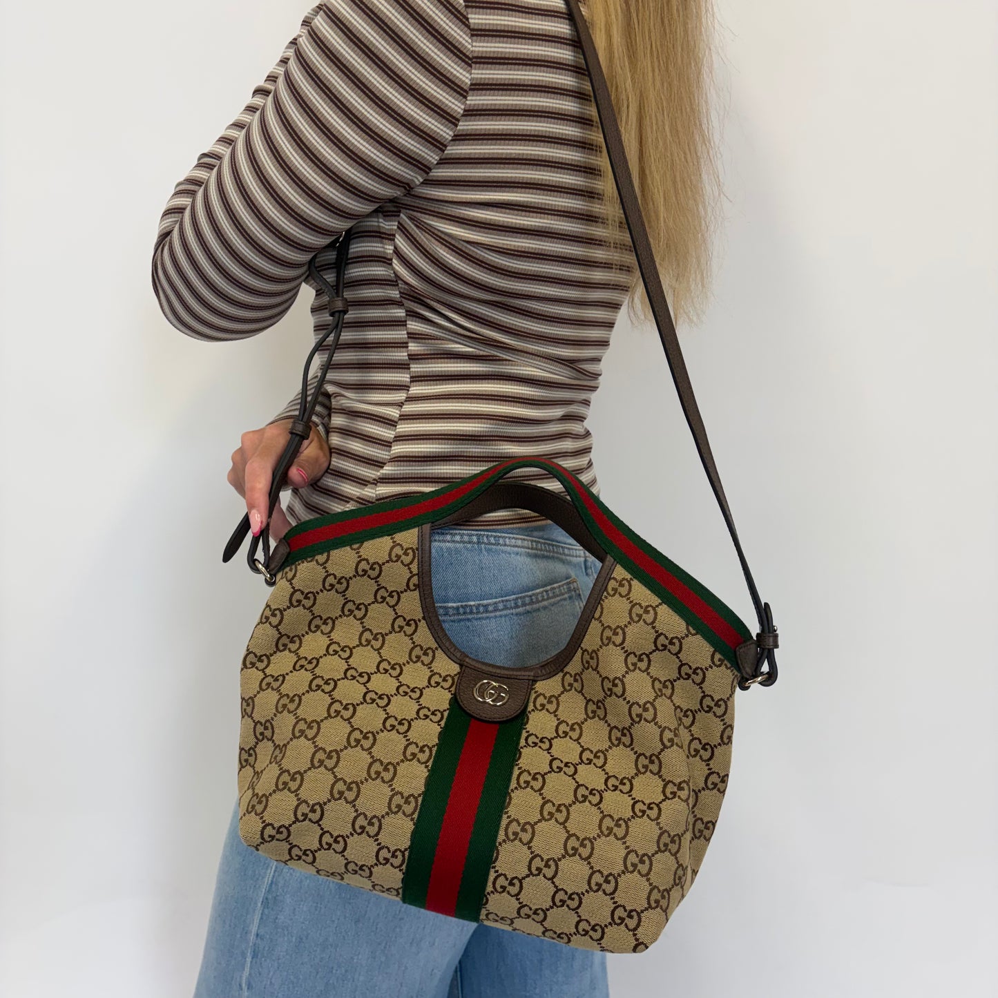 Gucci Gigilo Tote Small GG Canvas and Web